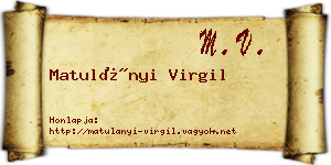 Matulányi Virgil névjegykártya